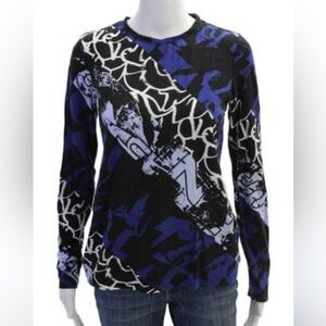 Proenza Schouler Blue and Black Graphic Sweatshirt